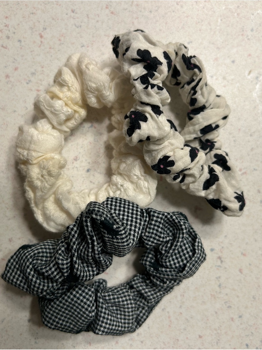Target Women's Mixed Neutral Scrunchie Set - Cream, Black, White, Pink, Purple